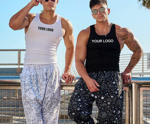 Цифровая печать из полиэстера мужские танковые верхние части для XMAMLON RTS OEM Custom Fitness Gym Wear