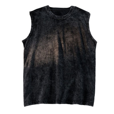 Напечатанный 230G КОТОН Vintage Ropa Gym Vest для мужчин Custom Cut Off Sleeveless Tank Top