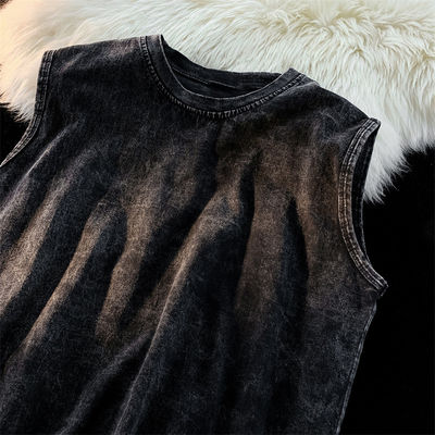 Напечатанный 230G КОТОН Vintage Ropa Gym Vest для мужчин Custom Cut Off Sleeveless Tank Top