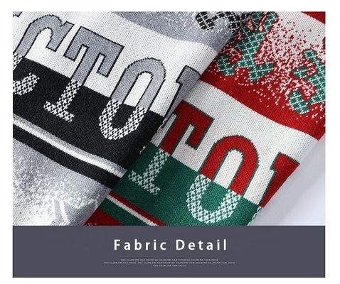 Custom Logo Jacquard вязаный мужской свитер в сверхразмерном стиле для зимнего комфорта