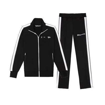 Юнисекс вышитый Zip Up Jogging Wear Streetwear Типография теплопередачи