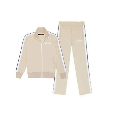 Юнисекс вышитый Zip Up Jogging Wear Streetwear Типография теплопередачи