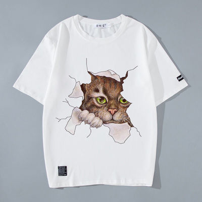 Мужская футболка с печатным рисунком и 3D-аниме Cat Kitty