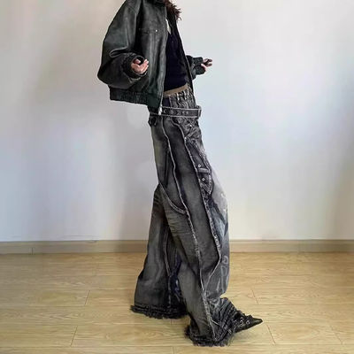 Полиэстер/волокно стирка Y2K Oversize Wave Design Tie Dye грузовые брюки для мужчин и женщин
