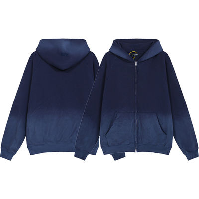 Винтажный Zip Up Acid Wash мужские хаусины свитер с обычным рукавом стиль
