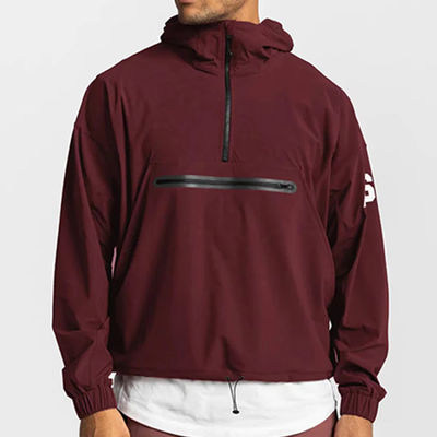 Осенний сезон мужской квартал Zip Windbreaker с Cinching Hood и водонепроницаемой ткани