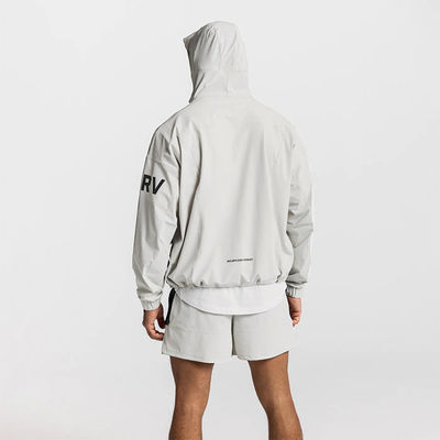 Осенний сезон мужской квартал Zip Windbreaker с Cinching Hood и водонепроницаемой ткани
